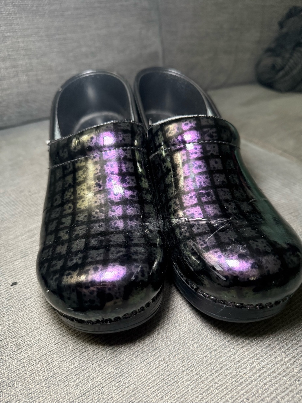 Dansko purple Iridescent Black Slip-On Shoes